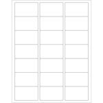 Each sheet of MH-USA 2 1/2 x 1 1/2 white rectangle laser labels contains a grid with 21 adhesive labels, arranged in precise columns and rows for easy application.