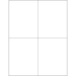 The blank white grid, reminiscent of MH-USAs 4 1/4 x 5 1/2 White Rectangle Laser Labels (4/Sheet), is divided into four equal sections by thin black lines.