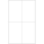 The 4 1/4 x 7 MH-USA White Rectangle Laser Labels (4/Sheet) is divided into two columns and two rows with thin gray lines, creating a neat grid perfect for laser labels.