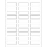 The MH-USA 2 1/4 x 3/4 White Rectangle Laser Labels sheet includes 30 evenly spaced blank labels in three columns and ten rows on a white background.