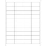 A sheet of MH-USA 2 x 1 White Rectangle Laser Labels (40/Sheet) features a 4x10 grid of equally sized labels, outlined in light gray on a white background, ideal for organized labeling.