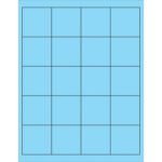 This grid has five columns and four rows of squares, similar to MH-USA 2 x 2 Fluorescent Pastel Blue Rectangle Laser Labels. It provides equal-sized squares for neat, vibrant layouts.