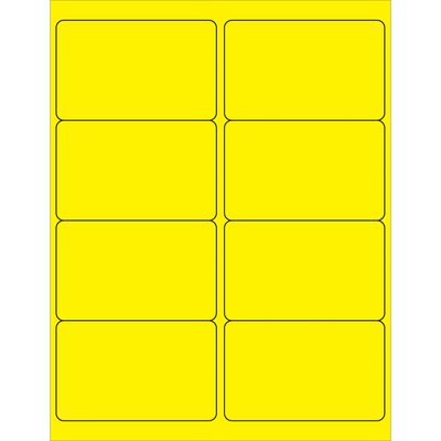 LL179YE.jpg The MH-USA fluorescent yellow rectangle laser labels, 4 x 2 1/2, offer eight bold labels per sheet in a two-column, four-row layout, perfect for highlighting important notes.