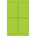 The MH-USA 4 x 6 Fluorescent Green Rectangle Laser Labels consist of four distinct fluorescent green labels per sheet, each separated by a thin border.