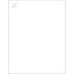 A plain white sheet with two diagonal lines in the top left corner evokes the feel of a MH-USA 8 1/2 x 11 Pure Clear Rectangle Laser Labels box, set against a pristine backdrop.