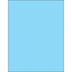 A solid light blue rectangle, similar to an MH-USA 8 1/2 x 11 Fluorescent Pastel Blue Removable Rectangle Laser Label, looks like a plain sheet of paper without patterns or details.
