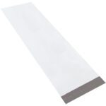 The MH-USA 18 x 48 Long Poly Mailer (25/Case) is rectangular and white, with a dark gray adhesive strip at one end.