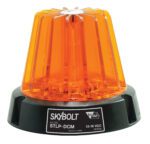 The Vestil Light is a round, compact 4 amber LED strobe with a magnet mount for flash safety, designed for 12-36 VDC.