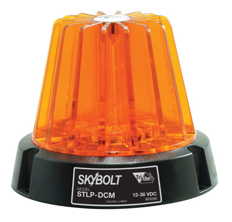 The Vestil Light is a round, compact 4 amber LED strobe with a magnet mount for flash safety, designed for 12-36 VDC.