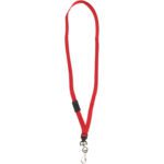 The Breakaway Red Lanyards come in cases of 24 and feature an adjustable black slider, a metal swivel hook for easy use, and form a loop to wear around the neck for convenience and safety.