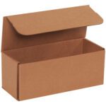 The 10 x 4 x 4 Kraft Corrugated Mailers, sold in bundles of 50, offer ample storage space with their open-lid design. Made of plain brown cardboard, they are perfect for efficiently packaging or shipping various items.