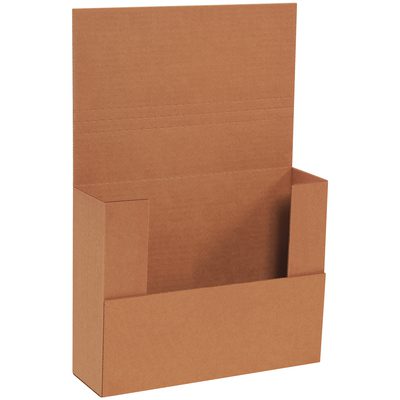 M1183BFK.jpg The 11 x 8 1/2 x 3 Kraft Easy-Fold Mailers (50/Bundle) are ideal for organizing documents or magazines. Their sturdy build and functional design, with neat edges and a spacious compartment, add practicality to any office setting.