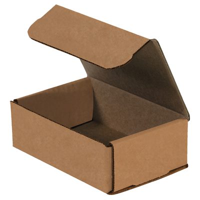 M642K.jpg The 6 x 4 x 2 Kraft Corrugated Mailers have a brown cardboard design with a partially folded lid. Ideal for shipping and storage, they feature a simple rectangular shape and are available empty on a plain white background in bundles of 50.
