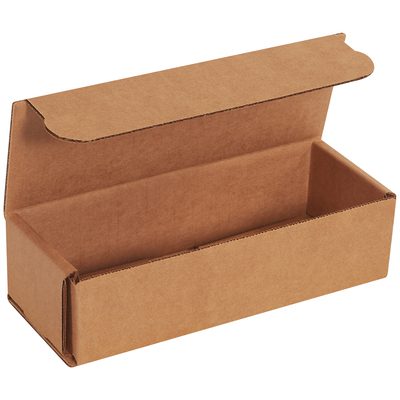 M832K.jpg An 8 x 3 x 2 Kraft Corrugated Mailer, crafted for sturdy protection with a hinged lid, stands open on a plain white background. This rectangular box is part of the practical bundle: 8 x 3 x 2 Kraft Corrugated Mailers (50/Bundle).