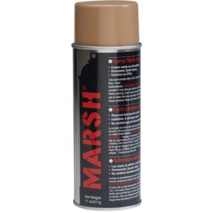 A can from the MH-USA Tan Spray Stencil Ink collection features a brown cap and detailed usage instructions. It weighs 11 ounces (311 grams) and is typically offered in cases of 12 cans.