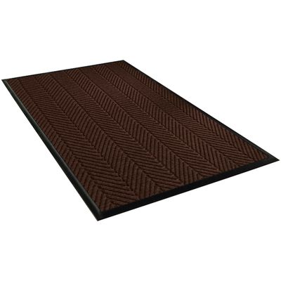 MAT179BR.jpg The 3 x 10 brown Waterhog™ Elite mat has a herringbone pattern with a durable black rubber border.