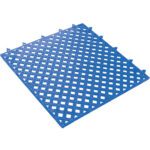 The 12 x 12 Blue Lok-Tyle™ Drainage Mat has a perforated square design with tabs for easy interlocking. Made of durable plastic, its perfect for drainage or flooring needs. Each case contains four tiles for efficient coverage.
