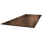 The MH-USA 4 x 6 Brown Superior Vinyl Carpet Mat has a rectangular design with a zigzag texture, featuring a contrasting black border on a white background to emphasize its rich color and texture.