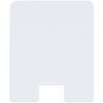 A translucent chair mat with a lip, designed for office or home use on low pile carpets, features a rectangular shape with rounded corners and a cut-out to ensure protection and smooth chair movement, mirroring the precision of MH-USA Ballot Box Header Cards.