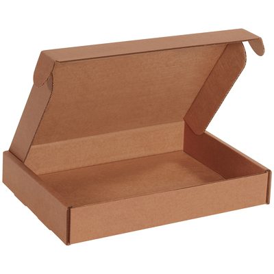 MFL1292K.jpg The 12 1/8 x 9 1/4 x 2 Kraft Deluxe Literature Mailer, sold in bundles of 50, is a plain, unbranded brown cardboard box with a folded lid. Its simple structure stands out against a white background, ideal for efficient packaging needs.