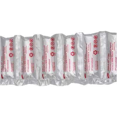 MINP84.jpg The MH-USA 8 x 4 MINI PAKR Air Pillows come in clear film rows with red text and symbols, expertly designed for shipping protection. They are available as two rolls per case.