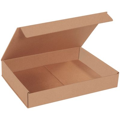 MLR1292K.jpg An open, empty 12 x 9 x 2 Kraft Corrugated Mailer with a partially lifted lid reveals its matte interior. Part of a bundle of 50, it sits elegantly on a plain white background.