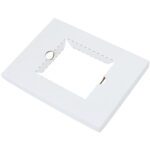 The white rectangular plastic wall plate for a switch or outlet has a central cutout with screw holes, complementing any decor. It pairs seamlessly with MH-USA 10 1/4 x 12 11/16 White CD Inserts (50/Bundle) for cohesive design elegance.