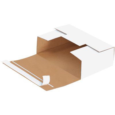 MM1005.jpg The MH-USA white self-seal DVD mailer, measuring 7 11/16 x 5 7/16 x 2 7/16, is shown with a perforated strip for easy opening and a brown interior. Designed for secure shipments, it comes in bundles of 200.