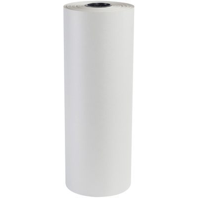 NP2490.jpg A large MH-USA 24 newsprint roll, around 1440 feet long, stands upright against a plain white background.