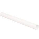 A MH-USA 2 x 48 white tube with caps rests on a plain white background, lying horizontally. The slightly open end reveals its secure and convenient design.
