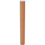 A brown cylindrical cardboard mailing tube, from the 3 x 30 Kraft Heavy-Duty Tubes with Caps (24/Case) collection, stands against a plain white background. It features a sturdy build with a white plastic cap for secure closure.