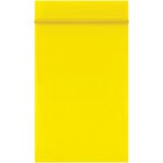 A smooth, bright yellow notepad stands vertically, its clean surface and visible top binding perfectly mirroring the organization of MH-USAs 2 x 3 - 2 Mil Yellow Reclosable Poly Bags (1000/Case).