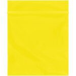 The MH-USA 3 x 3 - 2 Mil Yellow Reclosable Poly Bags (1000/Case) boast a vibrant yellow shade and ziplock closure, featuring a clear design that beautifully captures light to highlight its smooth surface and understated elegance.
