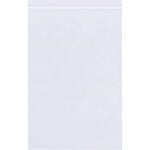 The MH-USA 6 x 9 - 2 Mil Reclosable Poly Bags from a set of 1000 per case stand upright with a transparent design and secure zip closure against a plain white background.