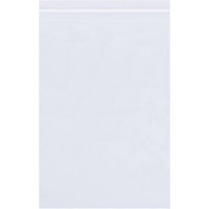 The MH-USA 4 x 14 - 2 Mil Reclosable Poly Bags (1000/Case) are clear plastic bags with a top zip-lock closure, offering durable and versatile storage solutions against a plain white background.