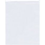 The MH-USA 14 x 10 - 3 Mil Slide-Seal Reclosable Poly Bags, shown on a white background, are transparent with a secure top seal. Sold in cases of 100, they offer durability and convenience for versatile storage needs.
