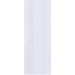 The MH-USA 4 x 2 x 8 - 1.5 Mil gusseted polypropylene bag, featuring a vertical seam, is white and translucent. Displayed against a plain background, its sleek design and ample capacity shine in each case of 2000 bags.