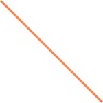 A long, thin orange diagonal line stretches from the top left to the bottom right on a white background, similar to MH-USA Orange Paper Twist Ties.