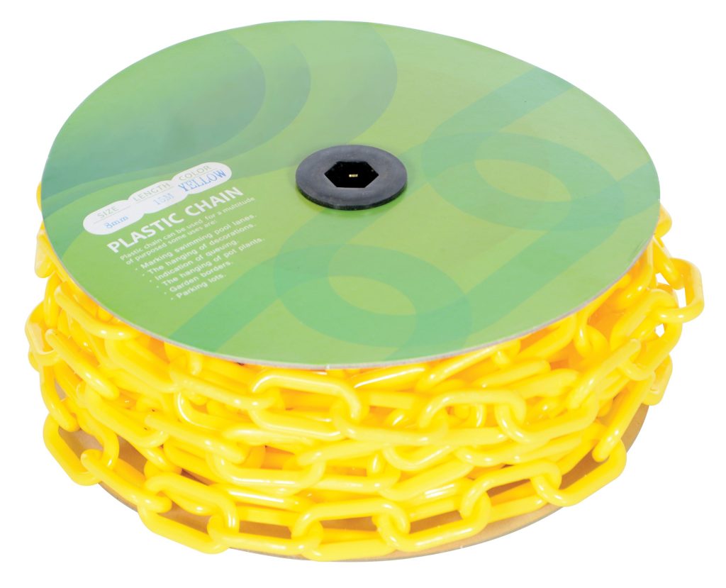 Yellow Plastic Chain Barricade