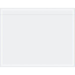 The MH-USA 7 x 5 1/2 Clear Face document envelopes feature a clear rectangular glass panel with beveled edges, ideal for showcasing documents due to its transparency and subtle edge reflections. Sold as a case of 1000.