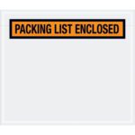 This transparent pouch has an eye-catching orange and black label saying PACKING LIST ENCLOSED, similar to the MH-USA 7 x 6 Orange Packing List Enclosed Envelopes (1000/Case). Its perfect for securing your shipping documents.