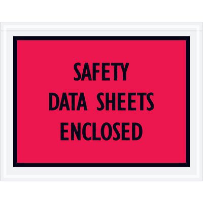 PL400.jpg The MH-USA 7 x 5 1/2 red envelopes for Safety Data Sheets Enclosed feature a bold black border and text. Sold in cases of 1000, they ensure secure and easily identifiable document storage.