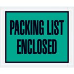 MH-USAs 4.5 x 5.5 green envelopes feature bold black PACKING LIST ENCLOSED text, perfect for packing lists, and come in a case of 1000.