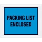 The MH-USA 7 x 5 1/2 blue envelopes, featuring a black border and the bold words PACKING LIST ENCLOSED, ensure secure document enclosure. Available in cases of 1000, they boost efficiency for all packaging needs.