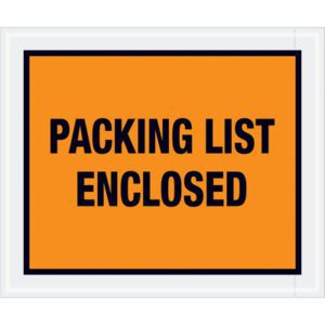 Packing List Enclosed" (Full Face) Envelopes