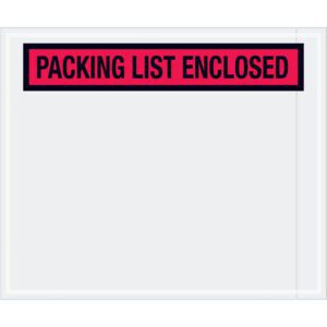 The MH-USA 10 X 12 Red Packing List Enclosed Envelopes (500/Case) feature clear fronts and bold red and black text to display contents and protect your packing list, ideal for secure shipping.