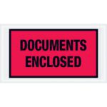 The MH-USA 5 1/2 x 10 red envelopes, labeled Documents Enclosed in bold black uppercase letters, are perfect for bulk sealing with cases of 1000.