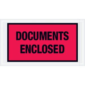 The MH-USA 5 1/2 x 10 red envelopes, labeled Documents Enclosed in bold black uppercase letters, are perfect for bulk sealing with cases of 1000.