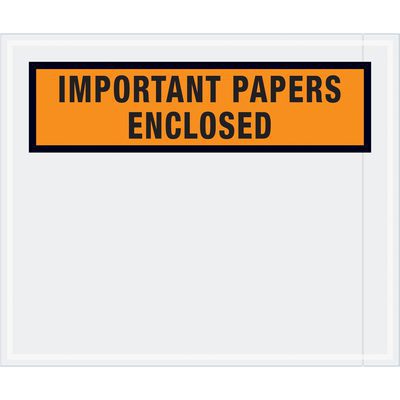 PL449.jpg The MH-USA 10 x 12 Orange Important Papers Enclosed envelopes feature an orange and black label, securing and highlighting essential documents in cases of 500.