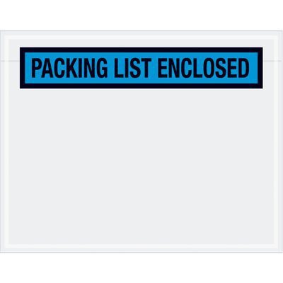 PL458.jpg The MH-USA 7 x 5 1/2 envelopes, featuring a blue Packing List Enclosed label in bold black letters, are perfectly transparent for package attachment. They are available in a convenient case of 1000.